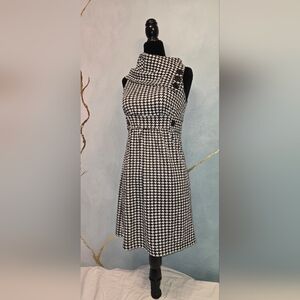 Lovely Day Black and White Houndstooth Mod Sheath Dress